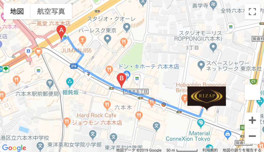 おすすめゴルフアプリドットコム_六本木一号店のgoogleMap